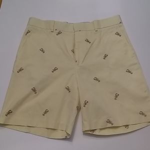 J.Mcloughlin lobster shorts men's 34 yellow cotton